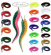 Happy Will 25 Pcs Fuzzy Magic Worms Toys with Invisible String Wiggly Magic Trick Carnival Party ...