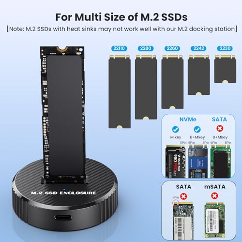Cofre externo USB 3.1 para SSD M.2 NVMe compatible 2230-22110 miniatura 2