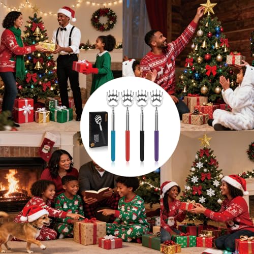 image for Plazuria (4-Pack) Extendable Back Scratchers - Metal Claws with Telesc