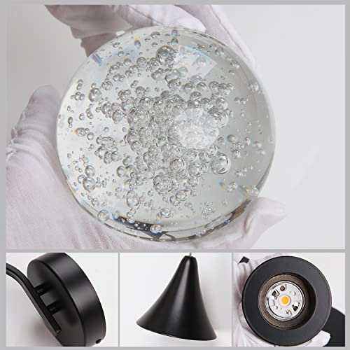 Image of Crystal Wall Sconce Indoor, Bubble Modern Wall Sconces, Dimmable 5W LED Wall Light for Bedroom Bathroom Living Room Dining Room Hallway, Black