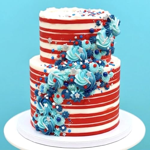 Image of Sprinkles | Colored Sugar | Patriotic Sprinkles | Red white and blue sprinkle | Cocktail sugar | Cupcake sprinkle | Cake sprinkles | Manvscakes | 3 ounces