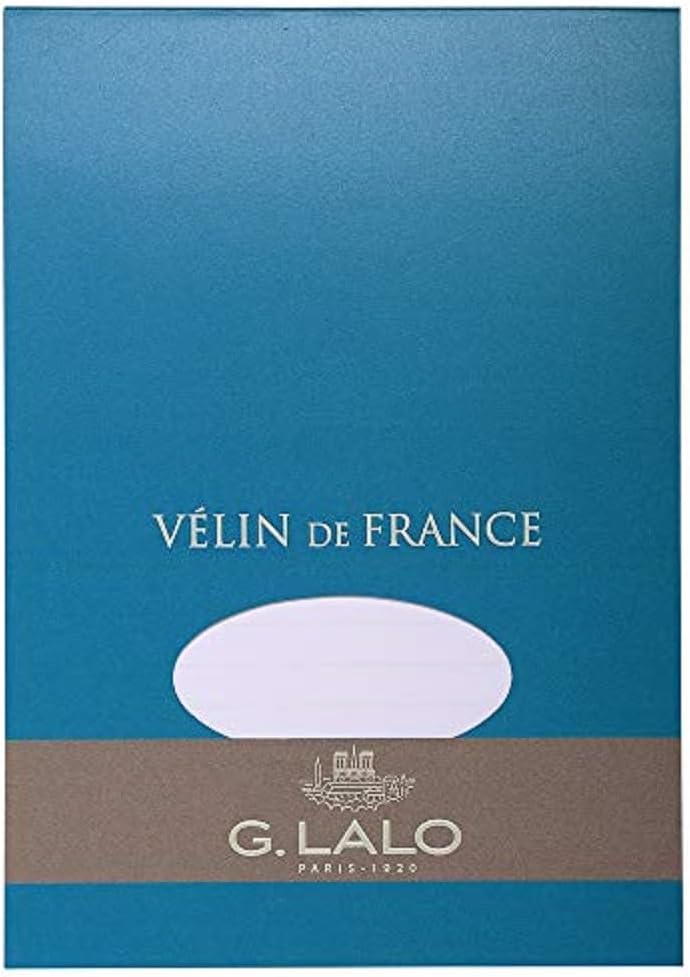 Clairefontaine - Ref 11700L - G. Lalo Paper Pad (Pack of 50 Sheets) - A5 (148 x 210mm) in Size, 125gsm, Vellum de France, Satin & Silky, PEFC Certified - White