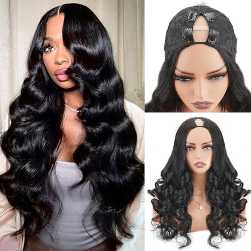 Mamushow Body Wave V Part Wigs Human Hair 22 Inch Upgrade U Part Wigs With Drawstring 200% Density Glueless Vpart Human Hair Wigs For Women Beginner Friendly No Leave Out No Sew In Natural Black