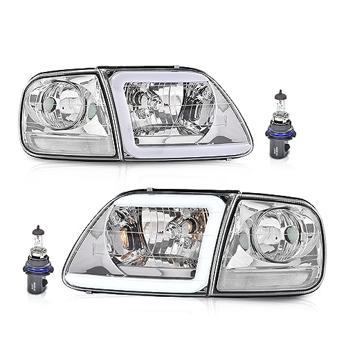 PIT66 LED DRL Headlights & Corner Parking Lights Compatible with 1998-2003 Ford F150 /2004 F150 Heritage/Fit 1998-1999 F250 /Fit 1997-2002 Ford Expedi
