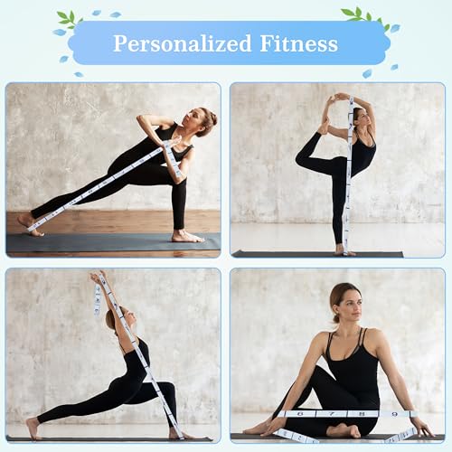 Bandas Elasticas Fitness, Bandas Elásticas de Resistencia para Yoga con 12 Bucles Cinta de Yoga Estiramiento para Yoga, Pilates, Fitness, Gimnasia, Crossfit y Danza (Azul Claro) - imagen 5