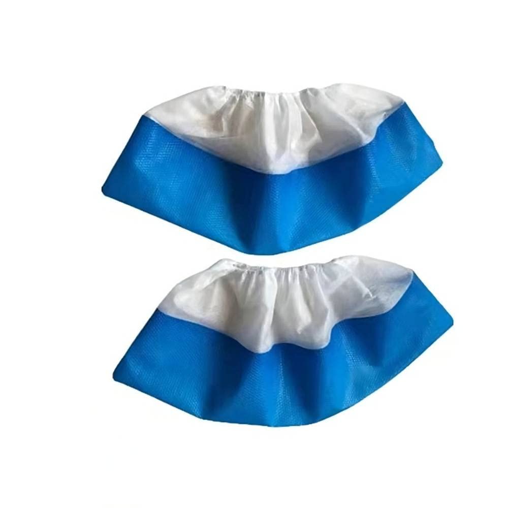 100 Pièces Couvre-chaussures, CPE+PP Couvre-chaussures Jetables, Couvre Chaussures, Surchaussures Jetables, Sur Chaussure, Antidérapants, Imperméables, Bleu