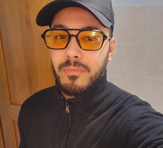 FEISEDY Vintage Square 70s Flat Aviator Sunglasses Women Men Metal Design Shades B2752 - Image 2