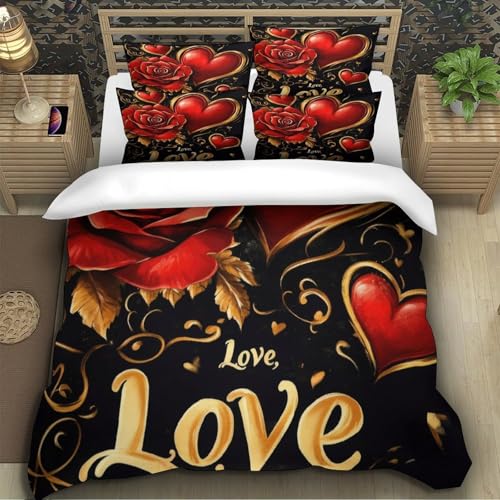 Housse de couette 220x240 cm vintage avec ses 2 taies d'oreiller pour ado