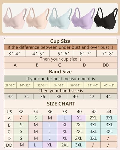 HORISUN Bras for Women No Underwire V Neck Scalloped Wireless Push Up Bra with Soft Support Comfort Seamless Bralettes4