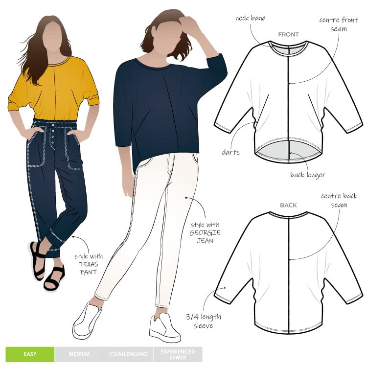 Style Arc Sewing Pattern - Rhea Knit Top (Sizes 04-16)