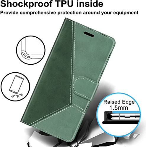 Image of Perkie Trendy Series, Faux Leather Wallet Flip Case Magnetic Closure Flip Cover for for Motorola Moto G54 5G (Olive Green)