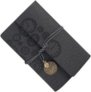 Ciieeo Cadernos Espirais Caderno Vintage Caderno De Viagem Fichário Diário Fichário Clássico Caderno Preto De Folhas Soltas Caderno Preto Com Corda Caderno Retrô Estojo De Couro Revista