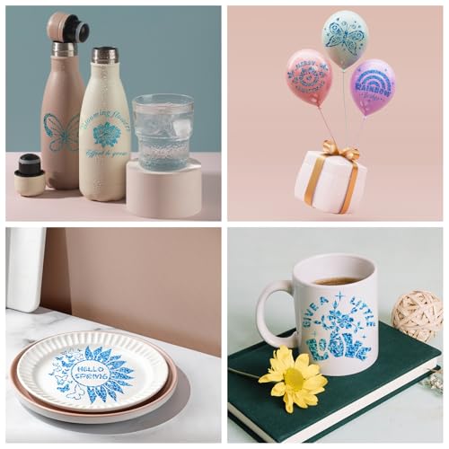 Image of HTVRONT Holographic Glitter Permanent Vinyl, 12 inch x 10ft Sparkle Blue Permanent Adhesive Vinyl, Easy to Weed & Transfer Glitter Roll Compatible with Cricut Cutting Machine, Crafts, Silhouette, Decal