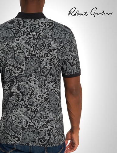 Robert Graham Men's Dozer Short Sleeve Knit Cotton Polo Shirt4