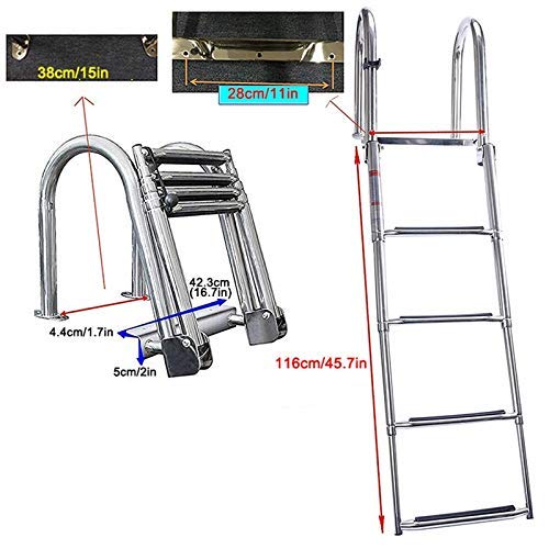 Escalera para piscina 4 escalones plegable de aluminio miniatura 2