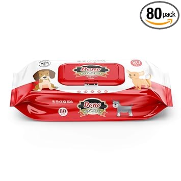 Sage Square Deodorizing Dog Wipes All Natural Pets Cleaning Cats Ears Eyes Paws Antibacterial 80PC Wipes Alcohol Free Lemon Fragrance with Free Key Ring