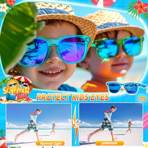 GIFTINBOX Kids Sunglasses Bulk, 16Pack Translucent Sunglasses For Kids Boys Girls Age 3-8, Great Gifts for kids, Birthday Party,Beach, Pool Party Favor3