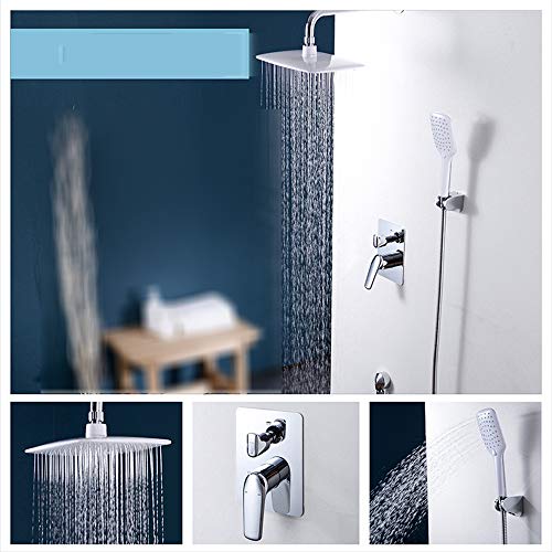 Système de douche ensemble combiné de douche chromé dissimulé mural ABS - 4