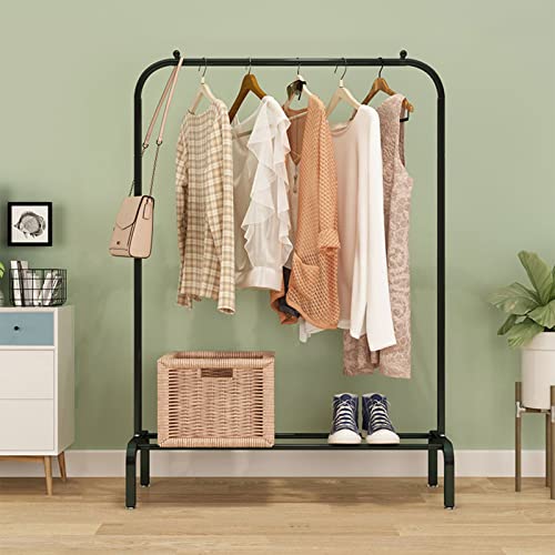 Tringle à vêtements robuste – Porte-vêtements en métal avec étagère inférieure pour manteaux, jupes, chemises et pulls – Organiseur de vêtements...
