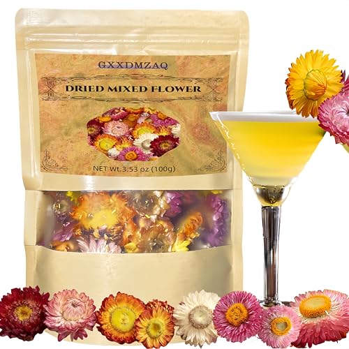 100+ Food Grade Edible Dried Chrysanthemum Flowers - 100G Natural Colorful Mix For Cake Decorating, Baking, Cocktails For Toppers, Tea Infusions & Diy Crafts - No Additives