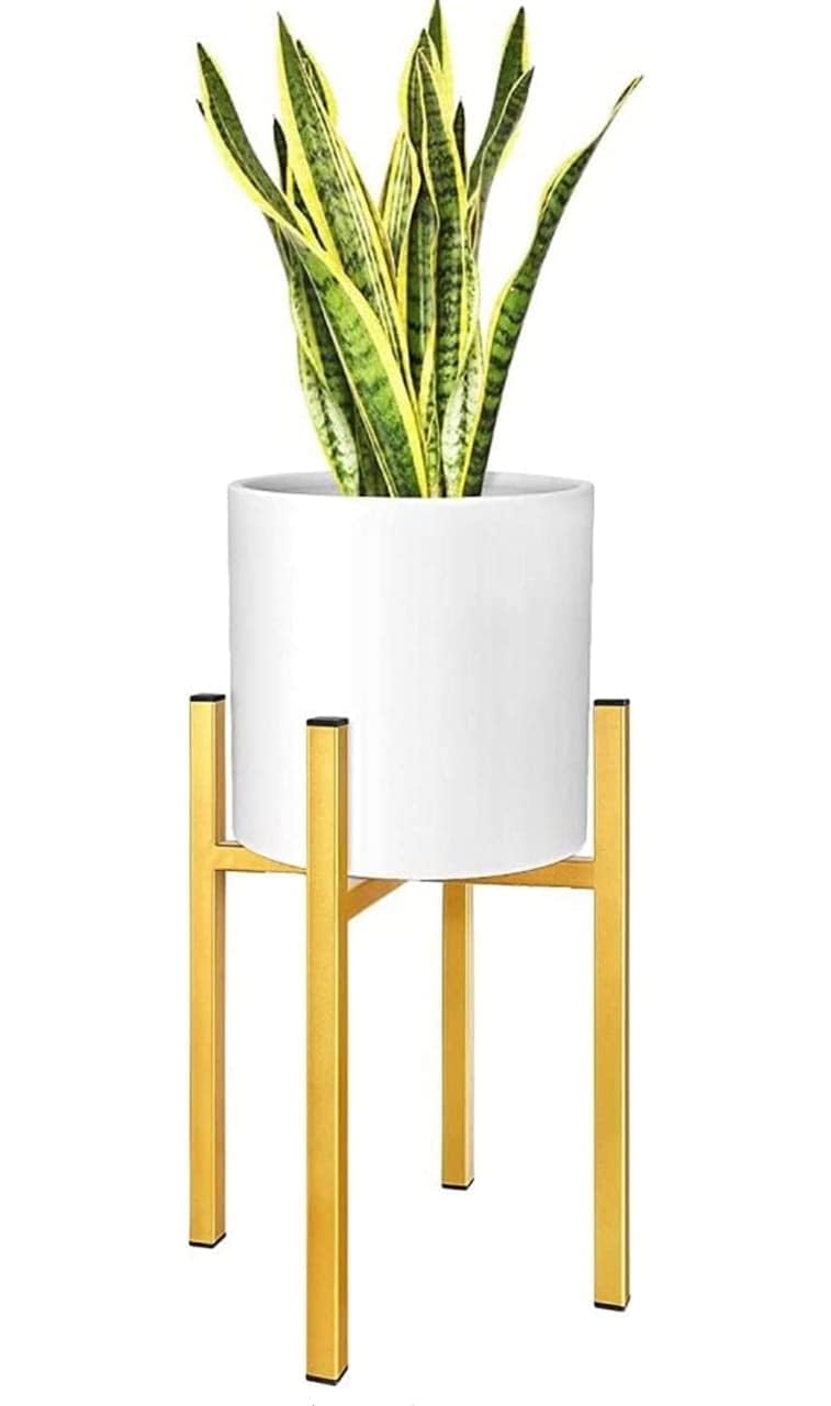 REHANA Iron Indoor Out Door Garden Home Decor Flower Planter Pot Stand with White Iron Pot Size- 17x30 cm (Golden) (B0CTRRFVL7) Amazon Price History, Amazon Price Tracker