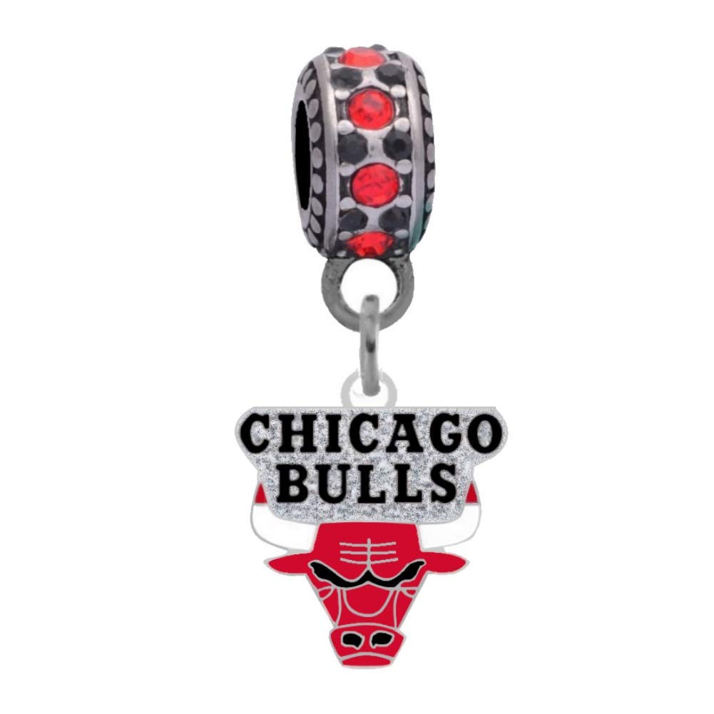 Chicago Bulls Logo Charm Fits Compatible With Pandora Style Bracelets