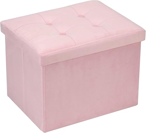 Miniatura 1 de Liink1Ga Otomana de almacenamiento, otomana plegable de terciopelo con tapa, otomanas con reposapiés de terciopelo de almacenamiento, reposapiés