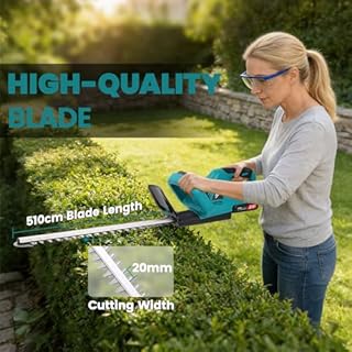 Taille Haie Batterie 21V: Taille Haie Electrique avec 2 Batteries 2000mAh, Lame 51cm Coupe 20mm, pour Jardin Haies Arbustes Buissons