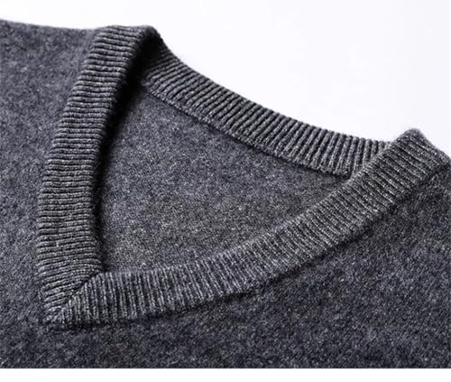 Men Cashmere Cotton Blend Classic V-Neck Pullover Sweater Work Casual Jumper Male Knitted Sweaters4