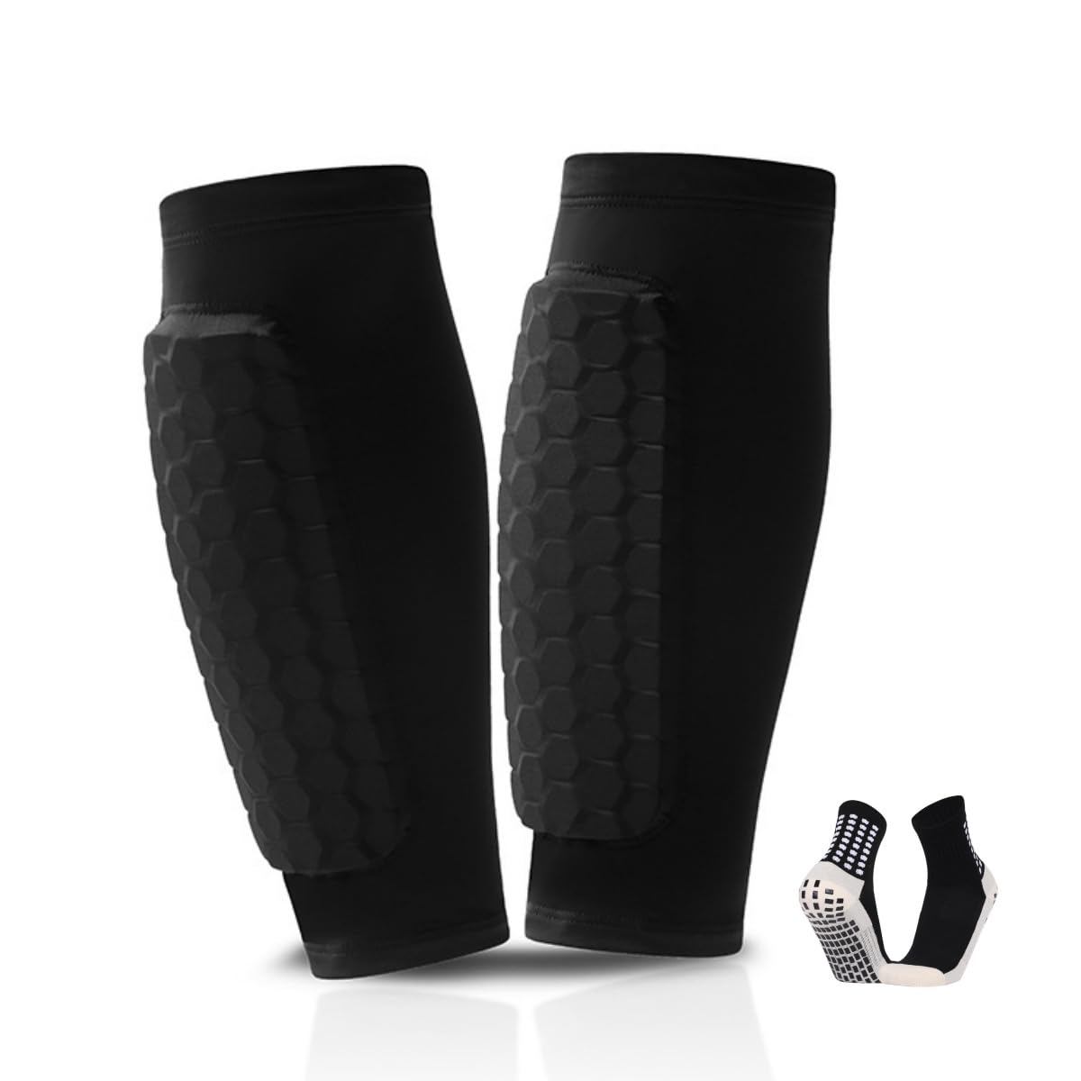 2025 Shin Pads Children's Football with Non-Slip Socks, Anti-Impact Breathable Anti-Shedding Honeycomb Board Small Shin Pads Football Men-image-44