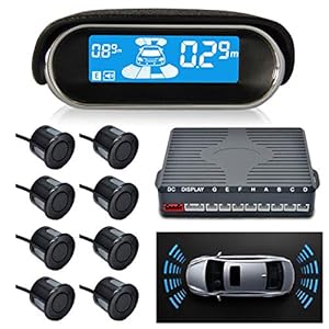 MASO Dual-core Parkeersensor met Voor- en Achteruitrijcamera, LCD Scherm en 8 Sensoren