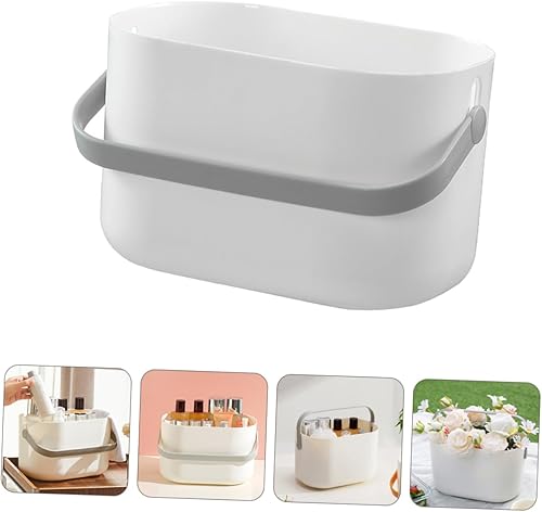 Miniatura 8 de STOBAZA Manija artículos diversos cesta 2 unids cesta de almacenamiento ducha portátil baño escritorio maquillaje cubo organizador portátil cesta