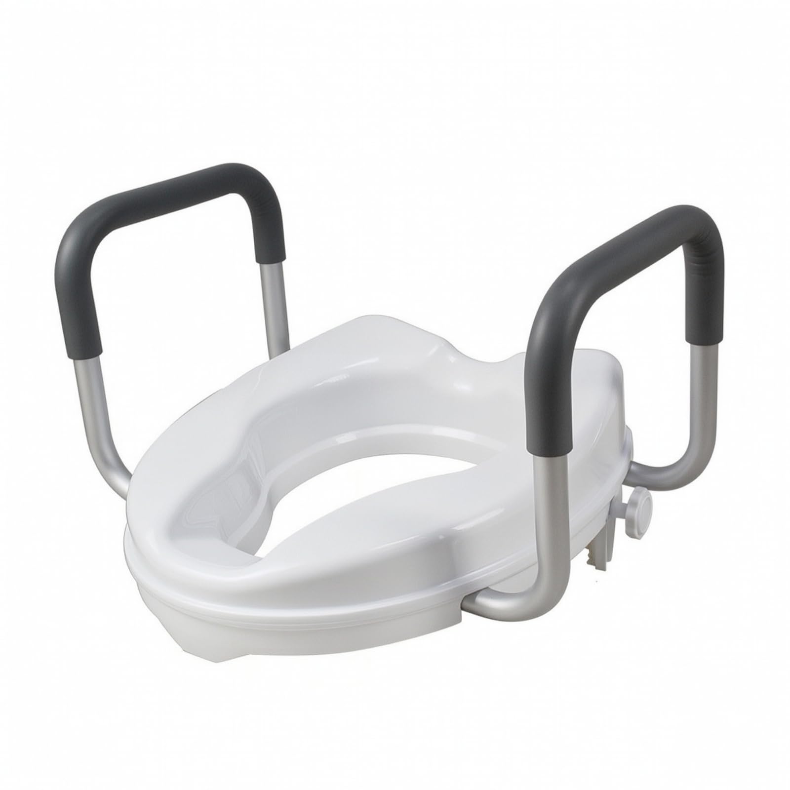 Sharplace wc-sitzerhöhung mit haltegriffen | Stabil, erhöhter Toilettensitz, ergonomisch, Sanitärbedarf, für Badezimmer, häusliche Pflege, Senioren, 6CM, Ohne Deckel