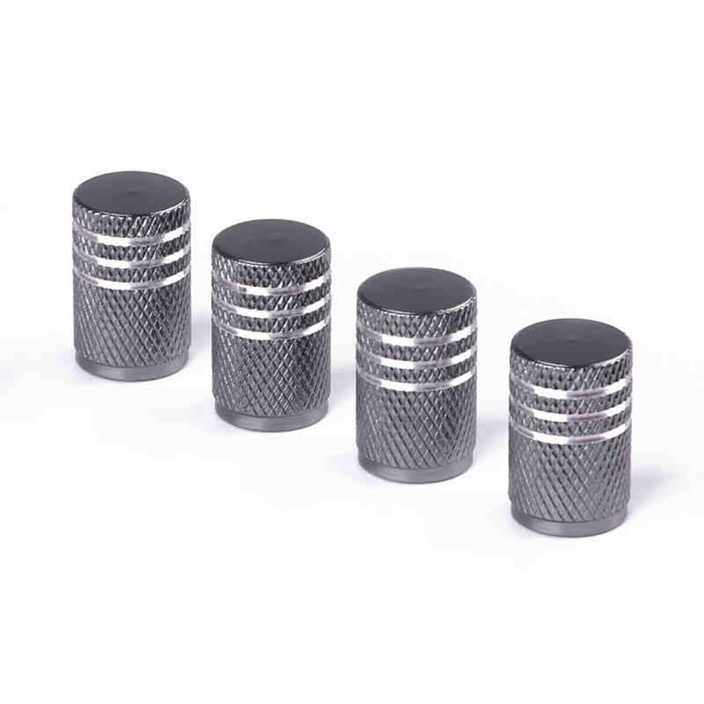 XHMAZ 4Pcs Car Wheel Tyres Valve Caps, for Renault 5 Electric 2024 Corrosion Resistant Leak-Proof Dust Protection Stem Caps, Auto Accessories,E-Gray