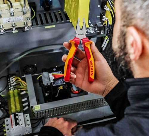 Wokin 6-in-1-Elektrowerkzeugset, isoliert, 180/160 mm, Elektriker-Schraubendreher, Schlitz-/Phillips-Schraubendreher, Spannungsprüfer, ideal für Profis