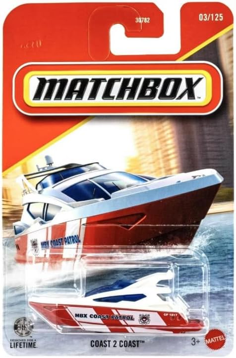 Matchbox Coast 2 Coast Boat [Red], 03/125, 1:64 Scale Diecast Toy Vehicle