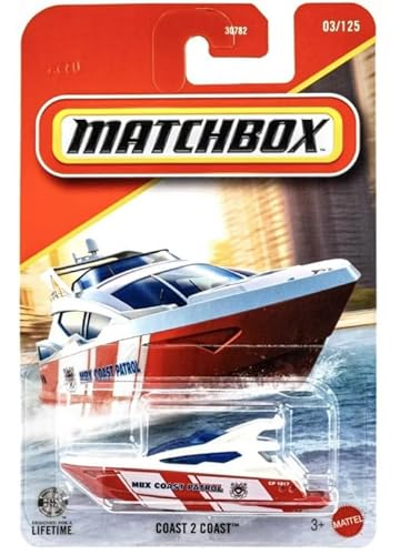 Matchbox Coast 2 Coast Boat [Red], 03/125, 1:64 Scale Diecast Toy Vehicle