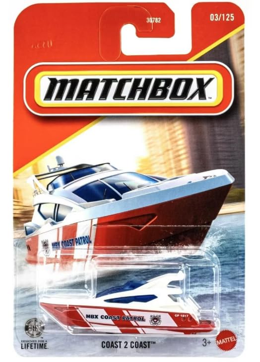 Matchbox Coast 2 Coast Boat [Red], 03/125, 1:64 Scale Diecast Toy Vehicle