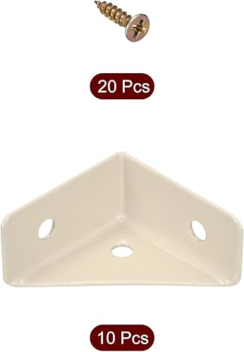 Miniatura 10 de uxcell 10 soportes de esquina angulares de 1.496 pulgadas x 1.496 pulgadas, soportes de acero laminado en frío con tornillos para borde de