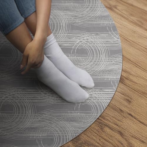 Tapis vinyle ø150 cm résistant à la rayure et au piétinement pour un entretien facile
