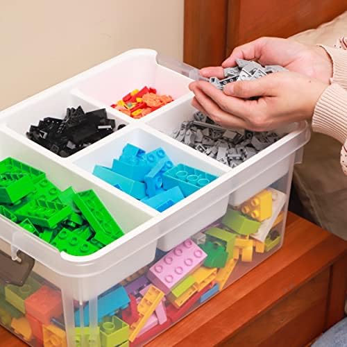 17 QT Plastic Storage Box with Removable Tray Craft