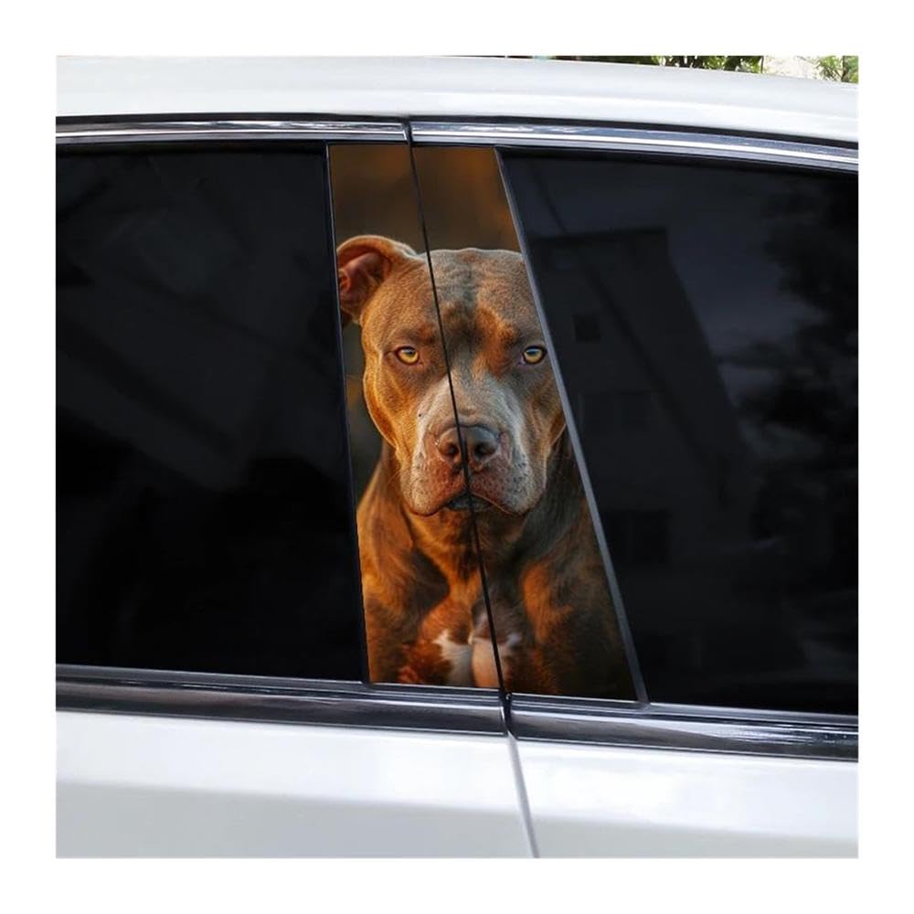 Decorative Items 2pcs Dobermann Shepherd Dog DIY Car Door Pillar Vinyl Decal Covering Scratched(B)