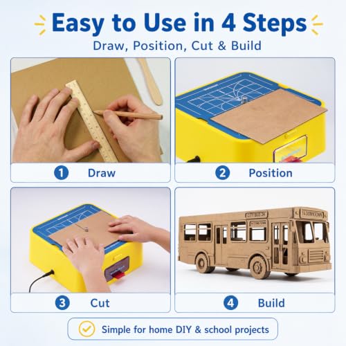 Image of | Kid Safe Cardboard Cutter | Safety Craft Knife for Kids | No Sharp Edge Bladeless Tool for DIY STEM Projects, Cardboard Building, Homeschool Art & Upcycling Crafts