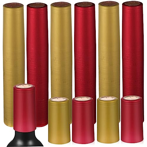 SOLUSTRE 200 Pcs Wine Bottle Seals Heat Shrink Capsules Bright Design for Wine Bottle Sealer Wineries