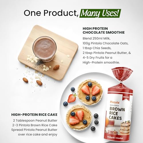 Image of Pintola Organic Unsweetened Peanut Butter Crunchy 1kg - High Protein 30g & 9g Dietary Fiber, Made with Organic Peanuts, No Added Sugar, No Preservatives