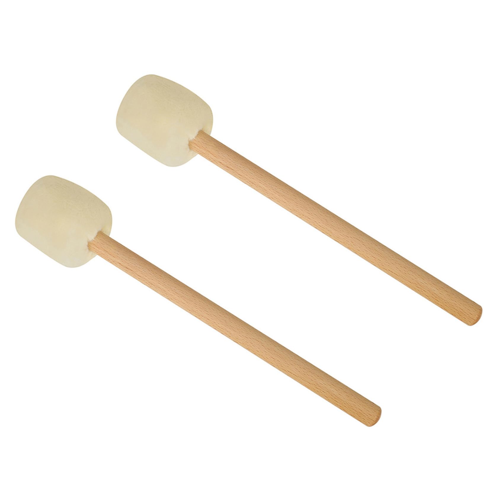 Baluue 2 pezzi Bacchette per Batteria Mallets in Lana per Grancassa Manico in Faggio Resistenti e Facili da Impugnare per Musicisti Professionisti e Principianti