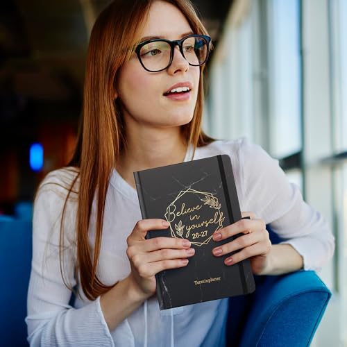 Kalender 2026 2027 - Terminkalender 2026 2027 von August 2026 bis September 2027, A5 Wochenplaner 26 27 mit Innentasche, Elastischer Verschluss, 21.3 x 14.7cm