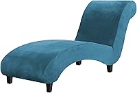Vista 15 de H.VERSAILTEX Funda de Terciopelo para Chaise Lounge, Funda de Chaise sin Brazos de Lujo para Sala de Estar, Lavable a Máquina, Gris