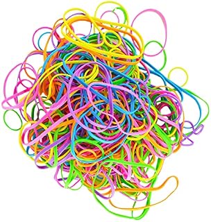 Elastic Rubber Bands 100Gs, Approximately 250pcs, NEON Coloured, Perfect for Home and Office Supplies Industrial Crafts, DIY, Organisation, Natural Rubber Bands Strong and Durable (250 Pieces)