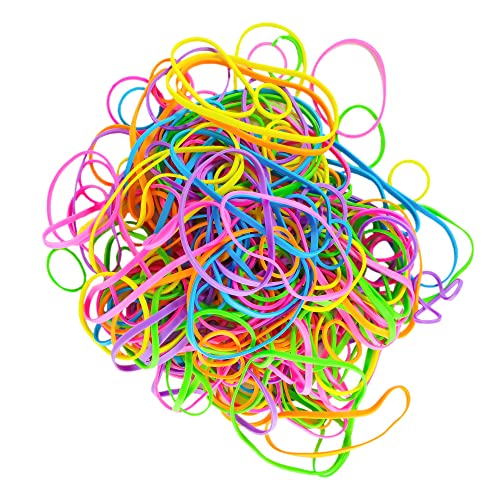 Neon Elastic Rubber Bands 100G’s, Approximately 250pcs, Neon Coloured, Ideal for Home and Office Supplies Industrial Crafts, Organisation, Natural Rubber Bands Strong and Durable